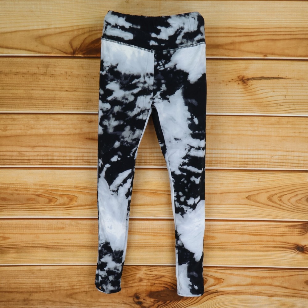 Rue 21 Leggings Womens Sz XS Black Gray Marbled Stretch Elastic Waist Super Soft